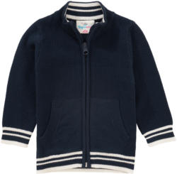 Baby Strickjacke mit geringelten Bündchen