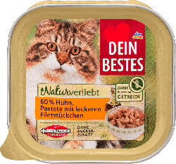 Dein Bestes Naturverliebt Nassfutter für Katzen, Huhn in Pastete