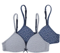 2 Mädchen BHs mit Bio-Baumwolle