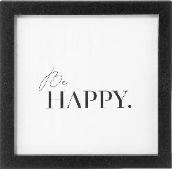 Dekorieren & Einrichten Holzbilderrahmen schwarz "Be happy"