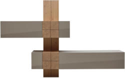 Wohnwand in Taupe, Eichefarben