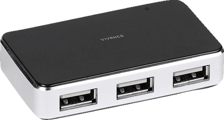 VIVANCO 36662, USB Hub, Silber/Schwarz