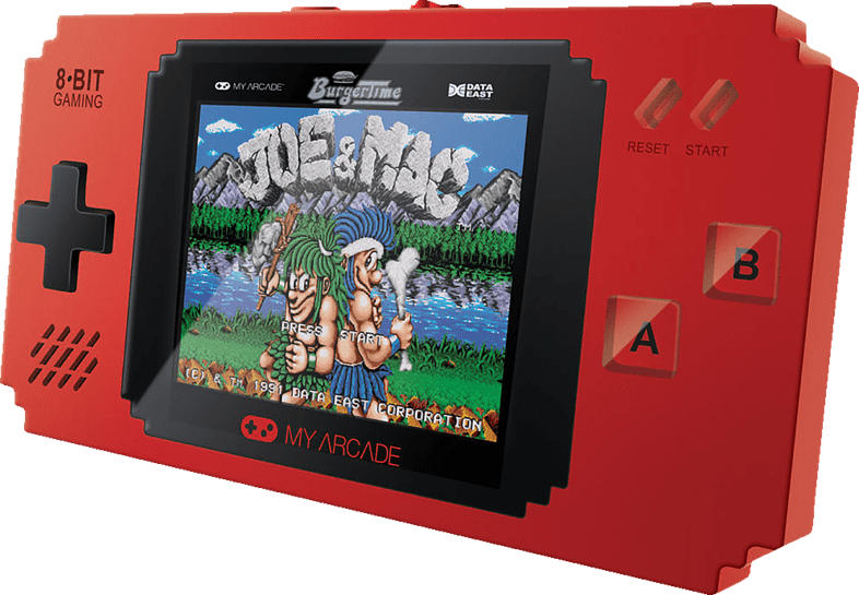 MYARCADE Pixel Player - Handheld Konsole (300 Spiele) , Spielekonsole, Schwarz/Rot