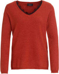 Damen Strickpullover mit Spitzeneinsatz