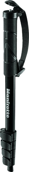 MANFROTTO MMCOMPACT-BK Einbein Stativ, Schwarz, Höhe offen bis 1455 mm