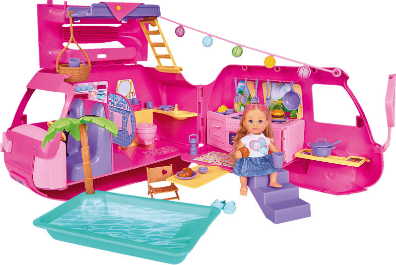SIMBA TOYS EL Ferienspaß Wohnmobil Spielzeugset, Mehrfarbig