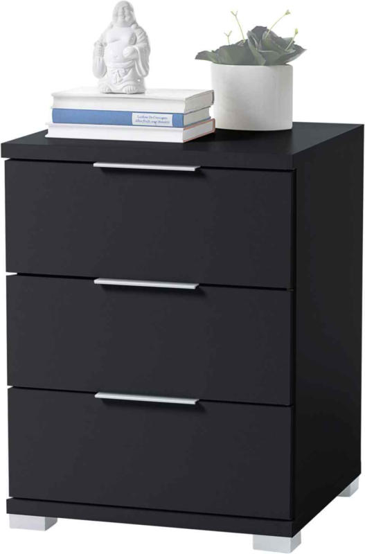 Comodino Dormo, nero, 3 cassetti -
