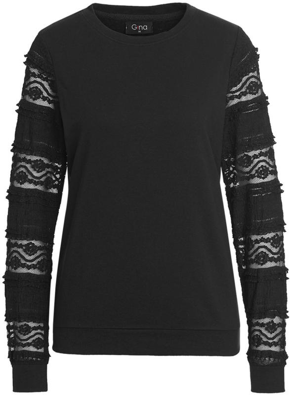 Damen Sweatshirt mit Spitzenärmeln