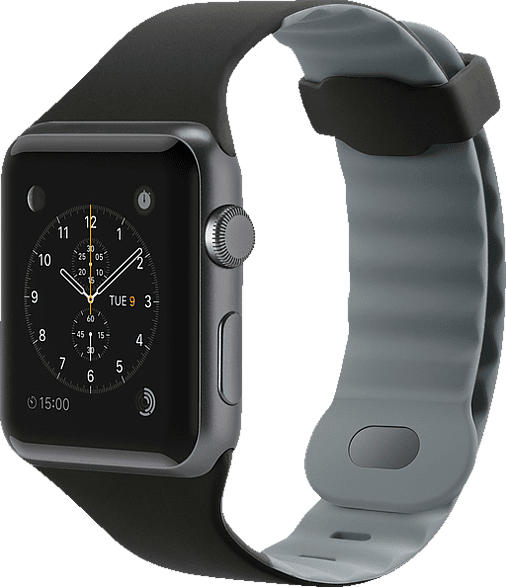 BELKIN Silikonband, Uhrenarmband, Apple, Apple Watch 42mm, Schwarz/Grau