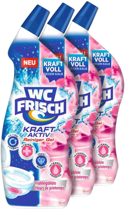 WC Frisch WC Reiniger Kraft Aktiv Frühlingsblüte 3 x 750 ml -