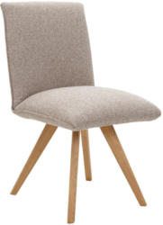 Stuhl in Holz, Textil Taupe, Eichefarben