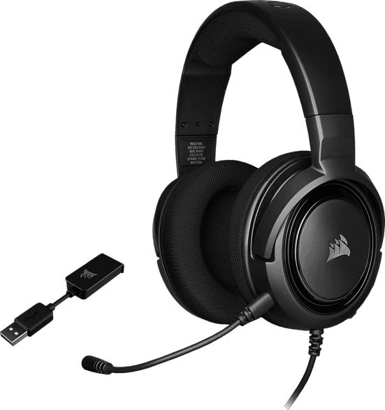 CORSAIR HS45 Gaming Headset, Gaming-Headset, Headset, Kopfbügel-Headset, Over-Ear Stereo Gaming Headset, Stereo Gaming Headset Carbon