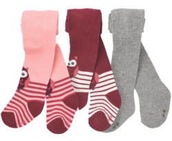 3 Baby Strumpfhosen mit Eulen-Motiven