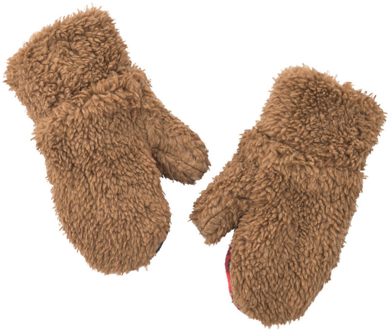 Baby Handschuhe aus Teddyplüsch (Nur online)