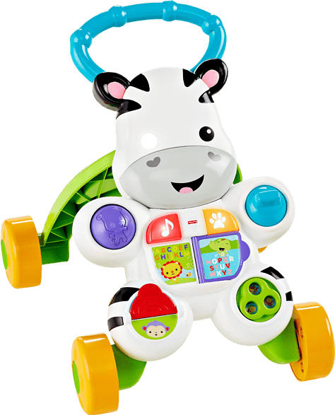 FISHER PRICE Lern mit mir Zebra-Lauflernwagen, Baby Lauflernhilfe Laufwagen, Mehrfarbig
