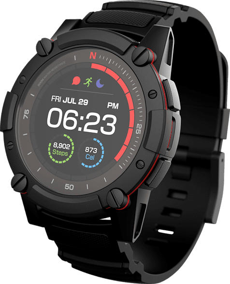 MATRIX PowerWatch Series 2 Smartwatch Aluminium, Silikon, Einheitsgröße, Schwarz