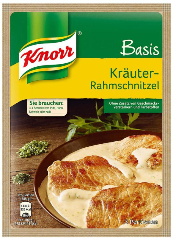 Knorr Basis Kräuter-Rahm-Schnitzel