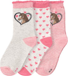 3 Paar Mädchen Socken mit Wellenbündchen