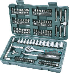 MANNESMANN 29166 Steckschlüssel-Satz 130-teilig Handwerkzeug, Grün/Schwarz