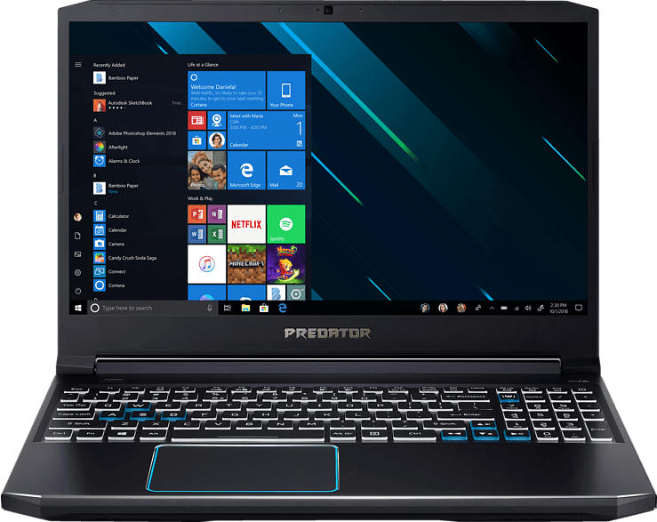 ACER Predator Triton 300 (PT315-52-79LP), Gaming Notebook mit 15.6 Zoll Display, Core™ i7 Prozessor, 16 GB RAM, 1 TB SSD, GeForce RTX 2060, Schwarz/Blau