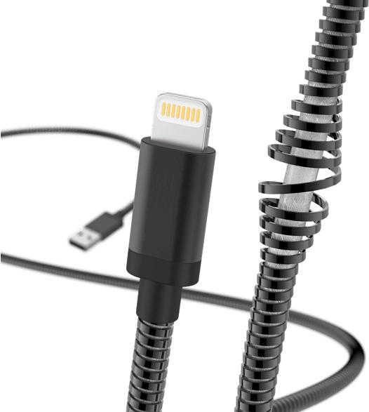 Hama Lade-/Datenkabel Metall Lightning, 1,5 m, Schwarz; Lade-/ Datenkabel