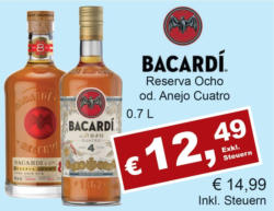 Bacardi Reserva Ocho oder Anejo Cuatro