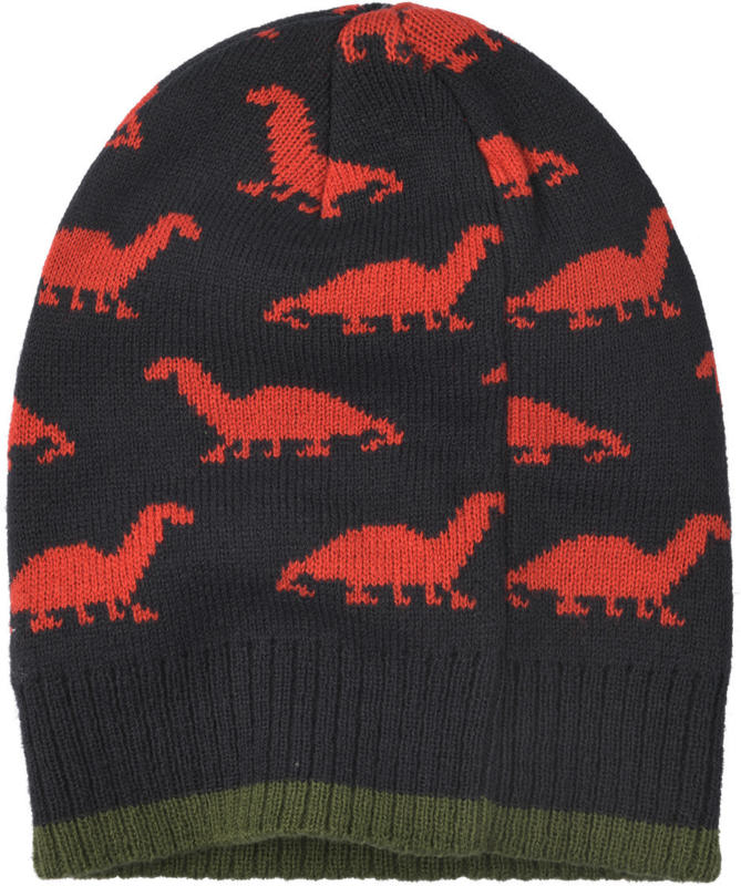 Jungen Strickmütze mit Dino-Allover