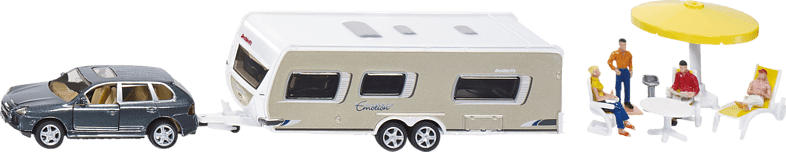 SIKU PKW mit Wohnwagen PKW Miniaturen, Mehrfarbig