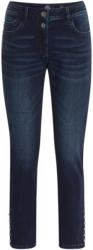 Damen Slim-Jeans mit dekorativen Schlitzen