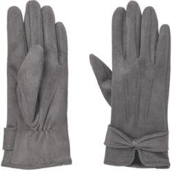 Damen Lederimitat-Handschuhe mit Schleife (Nur online)