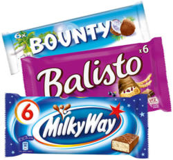 Bounty, Milky Way, Milky Way Crispy Rolls oder Balisto