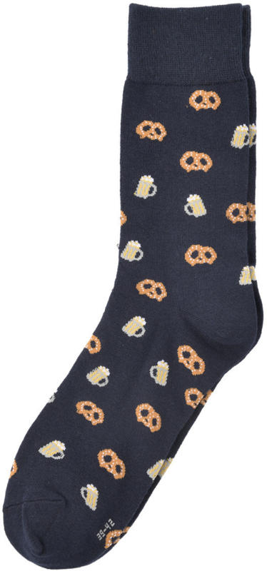 1 Paar Herren Socken mit Brezel-Allover (Nur online)