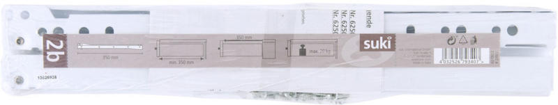 Rollschubführung, weiß, 35cm 35 cm