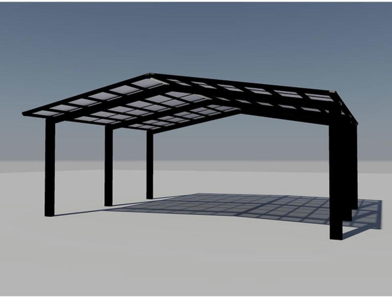Carport Alu „Linea 170 M“ Schwarz