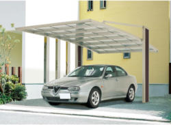 Carport Alu „My-Port 60“ Typ 2458 Edelstahl-Look
