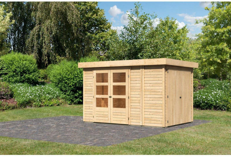 Gartenhaus „Retola 3“ inkl. Anbauschrank , naturbelassen