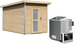 Saunahaus „Torge“, 38 mm, 9 kW Bio Ofen externe Strg., Milchglastür 9 kW - Bio externe Steuerung | Milchglastür