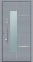 Aluminium Sicherheits-Haustür „Bari Superior“, 60mm, grau, 110x210 cm, Anschlag links, RC2-zertifiziert, inkl. Griffset Links