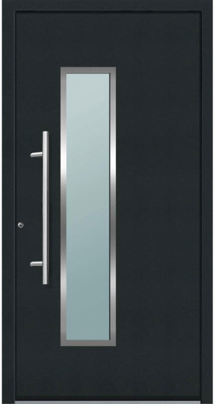 Aluminium Sicherheits-Haustür „Ravenna Superior“, 60mm, anthrazit, 110x210 cm, Anschlag links, RC2-zertifiziert, inkl. Griffset 110 cm | Links