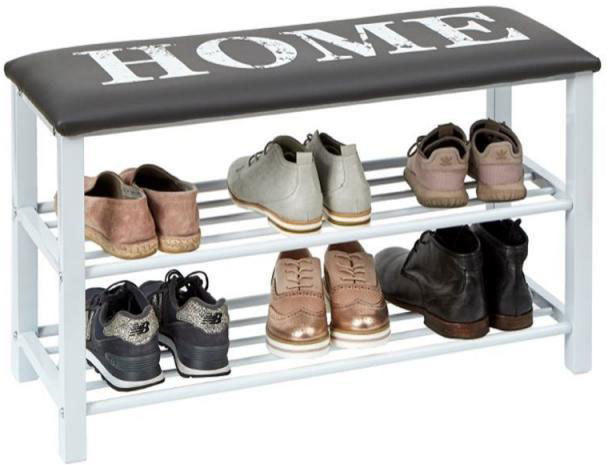 Schuhregal mit Sitzbank Vintage Print Home