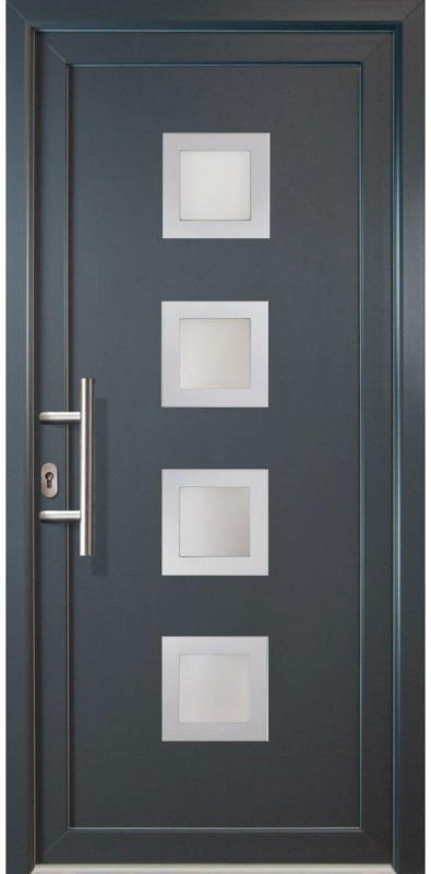 Haustür „JM Signum“ Aluminium Mod. 84, titan/titan, Anschlag links, 108x208 cm Links