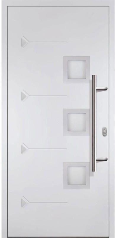 Haustür „JM Novum Unique“ Mod. 02, weiß/weiß, Anschlag rechts, 108x208 cm rechts