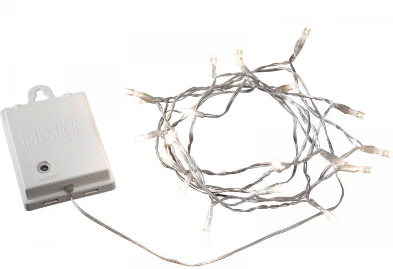 LED-Außenlichterkette, 40 Dioden, transparentes Kabel, batterie 40