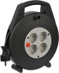 HELLWEG Baumarkt Mini-kabeltrommel „Vario Line“, 1000cm, schwarz 10 m