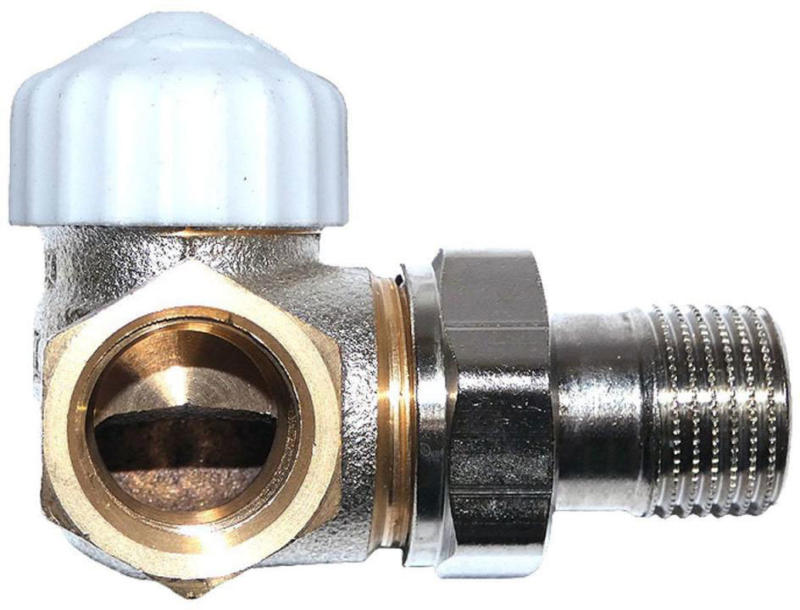 Heimeier Winkelthermostatventil „V-Exakt II“, 1/2" links, vernickelt