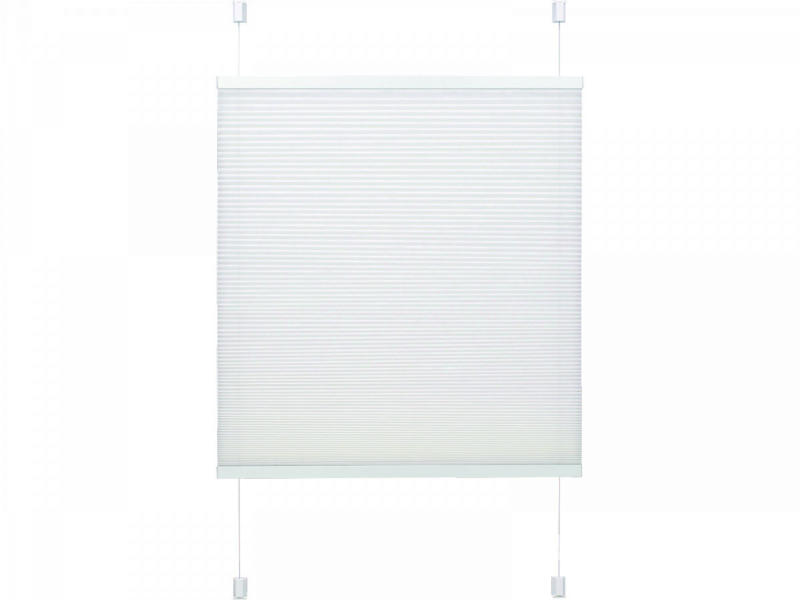 Plissee „Easyfix“ mit 2 Bedienschienen, 80x130 cm, weiß 80x130 cm