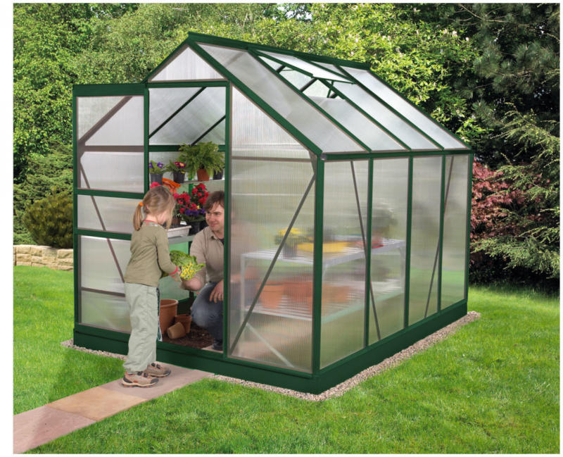 Gewächshaus „Calypso 5800“, grün, 4mm, 5,8m² gruen | 5,8 m² | 4 mm