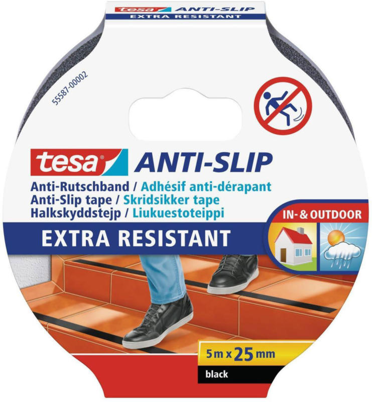 Tesa-Anti-Rutschband 5mx25mm, schwarz