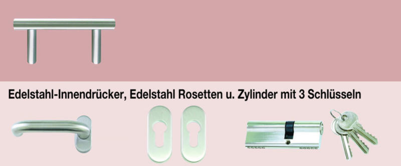 Griffgarnitur-Set für Haustüren „ES21“ mit Griff 40 cm