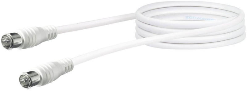 SAT-Antennenkabel, 90 dB, 1,5 m, weiß, mit F-Quick Stecker & F-Quick Stecker